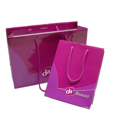 Color Printed Paper Shopping Gift Bag with Cotton Handle